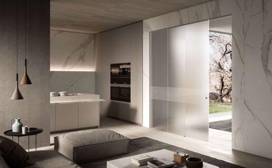 Porte in vetro a battente e scorrevole, collezione Vitra di Henry Glass S.r.l.