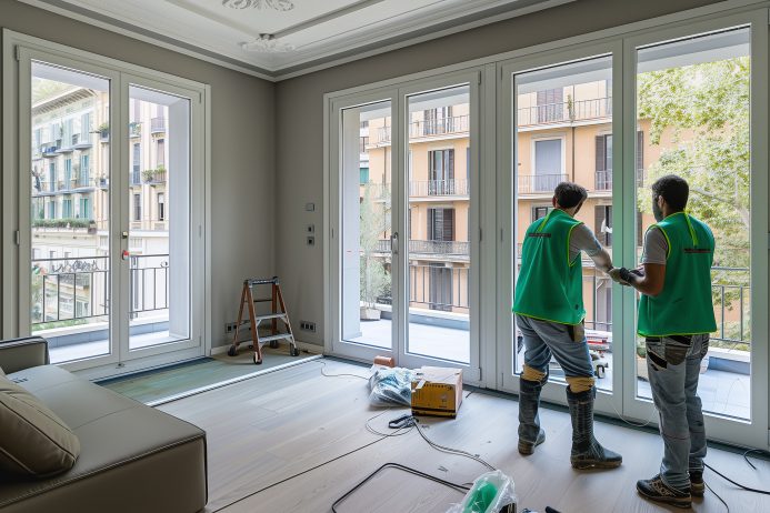 Installazione di nuovi infissi in un appartamento per benefici fiscali.