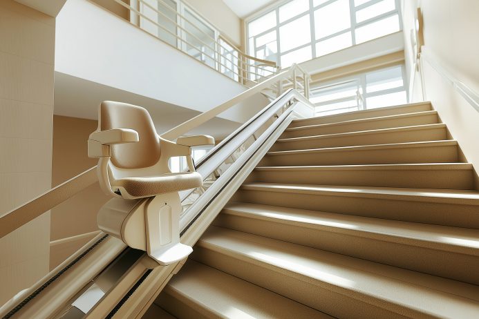 Servoscala moderno installato su una scala interna
