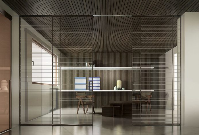 Porte in vetro. Porta in vetro scorrevole modello Manhattan. Azienda Henry Glass S.r.l.